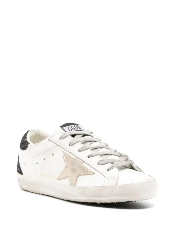 Golden Goose tenis Super-Star estrella dorada talón glitter negro
