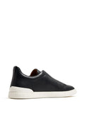 Zegna tenis bajos Triple Stitch negro blanco