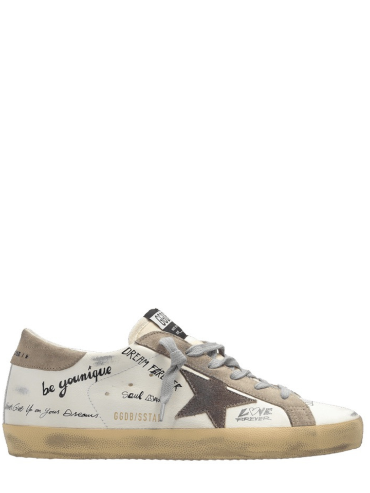 Golden Goose Wmns Superstar 'Vandals' White Taupe Distressed Leather Sneaker - Calzado de mujer y hombre