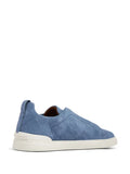 Zegna tenis de gamuza con puntera redonda azul aciano - Calzado de mujer y hombre