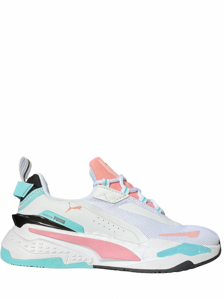 Tenis Puma Rs system de mujer blanco azul rosa