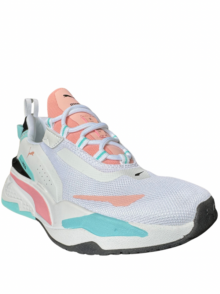 Tenis Puma Rs system de mujer blanco azul rosa