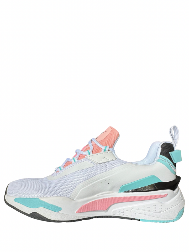 Tenis Puma Rs system de mujer blanco azul rosa