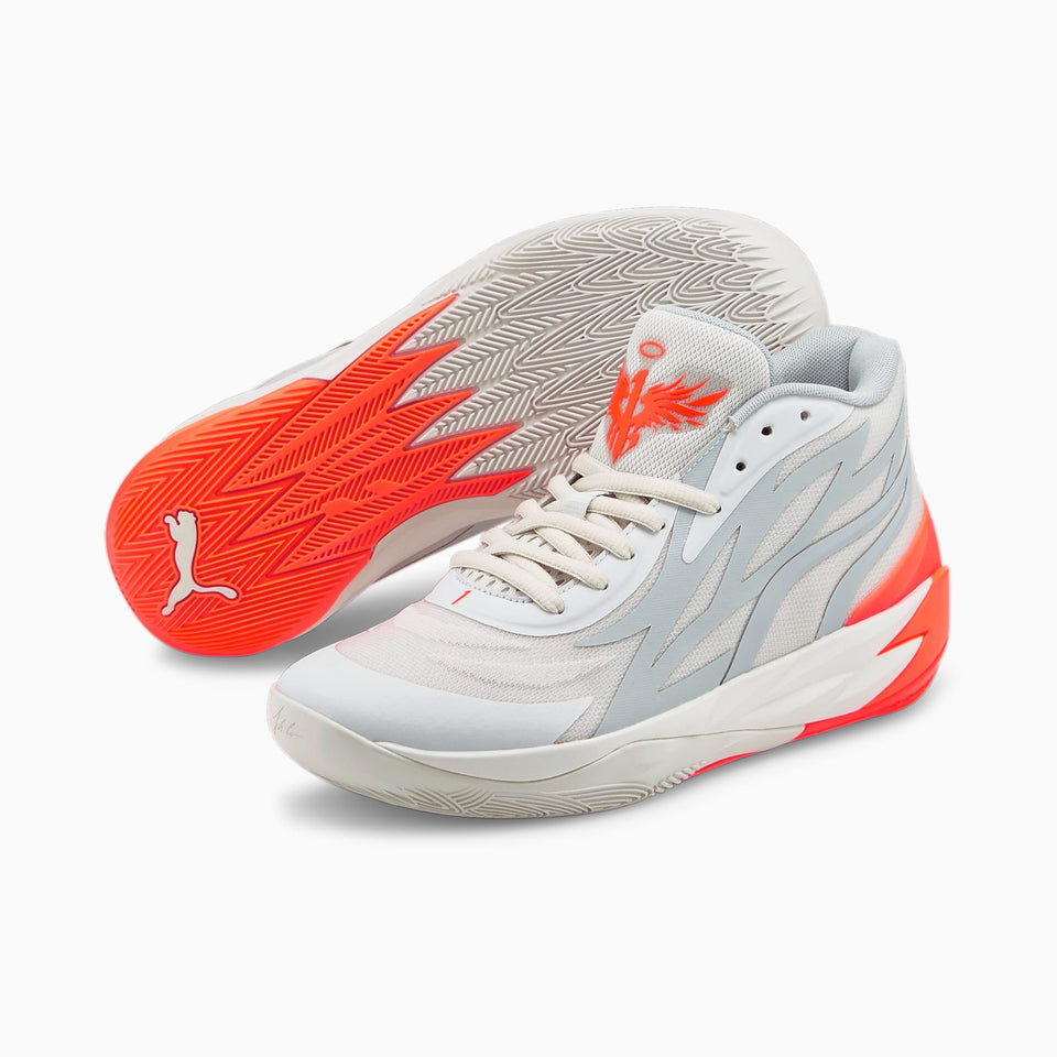 N373O PUMA MB.02 Gorangé Basketballschuhe Gris Naranja