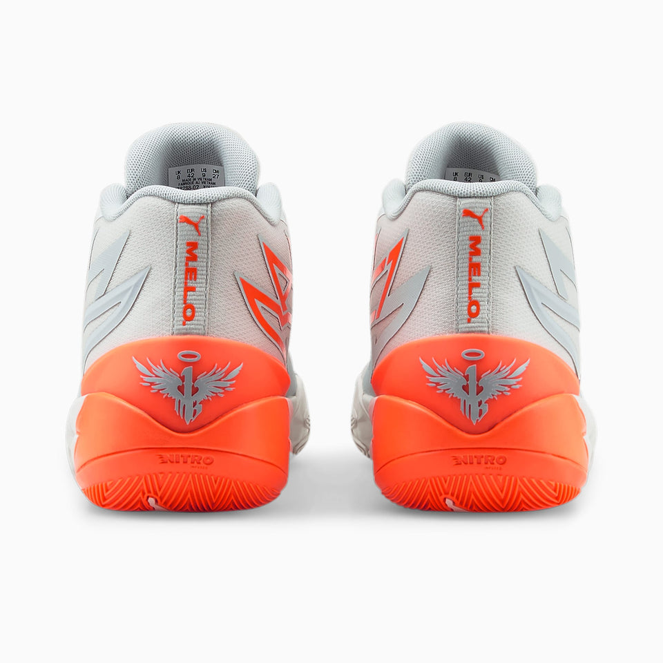 N373O PUMA MB.02 Gorangé Basketballschuhe Gris Naranja