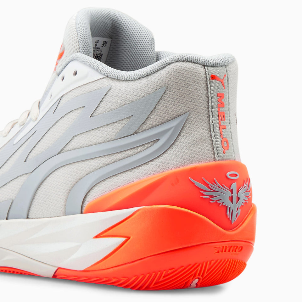 N373O PUMA MB.02 Gorangé Basketballschuhe Gris Naranja