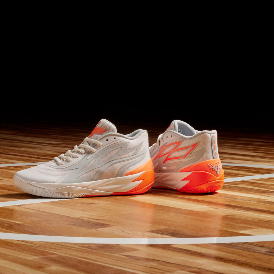 N373O PUMA MB.02 Gorangé Basketballschuhe Gris Naranja