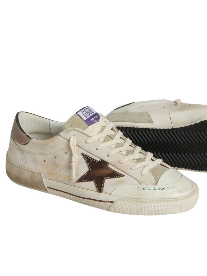 Super-Star LTD de Hombre de ante con estrella de piel marrón y refuerzo del talón de piel laminada - Calzado de mujer y hombre
