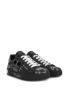 Dolce & Gabbana tenis con parche del logo negro
