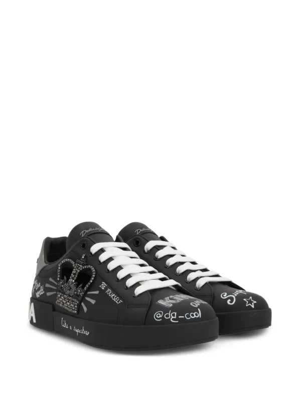 Dolce & Gabbana tenis con parche del logo negro