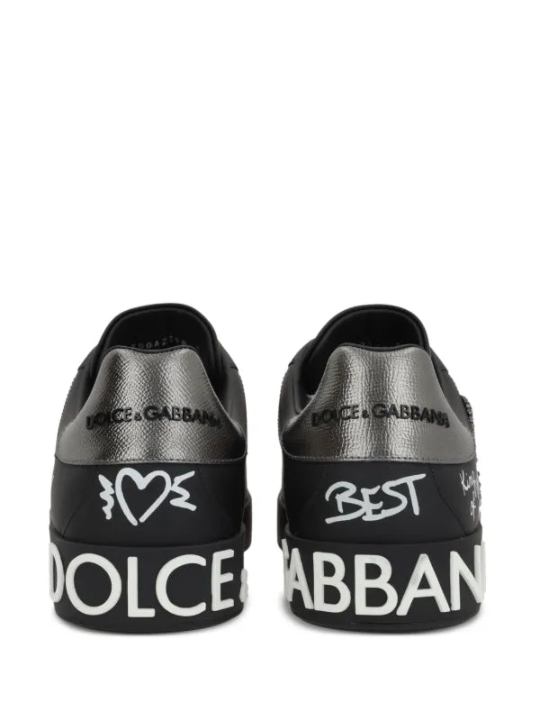 Dolce & Gabbana tenis con parche del logo negro