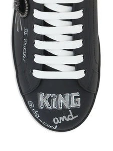Dolce & Gabbana tenis con parche del logo negro