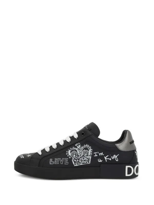 Dolce & Gabbana tenis con parche del logo negro