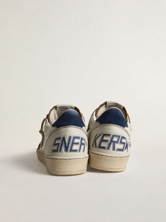 Golden Goose tenis Ball Star Beige estrella café talón azul