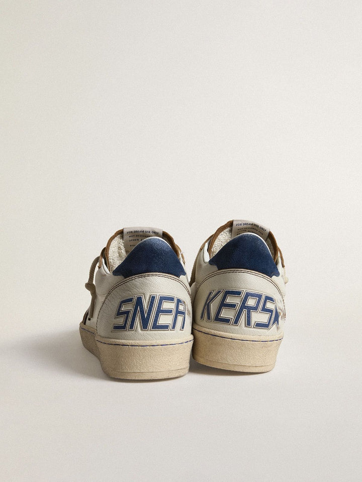 Golden Goose tenis Ball Star Beige estrella café talón azul