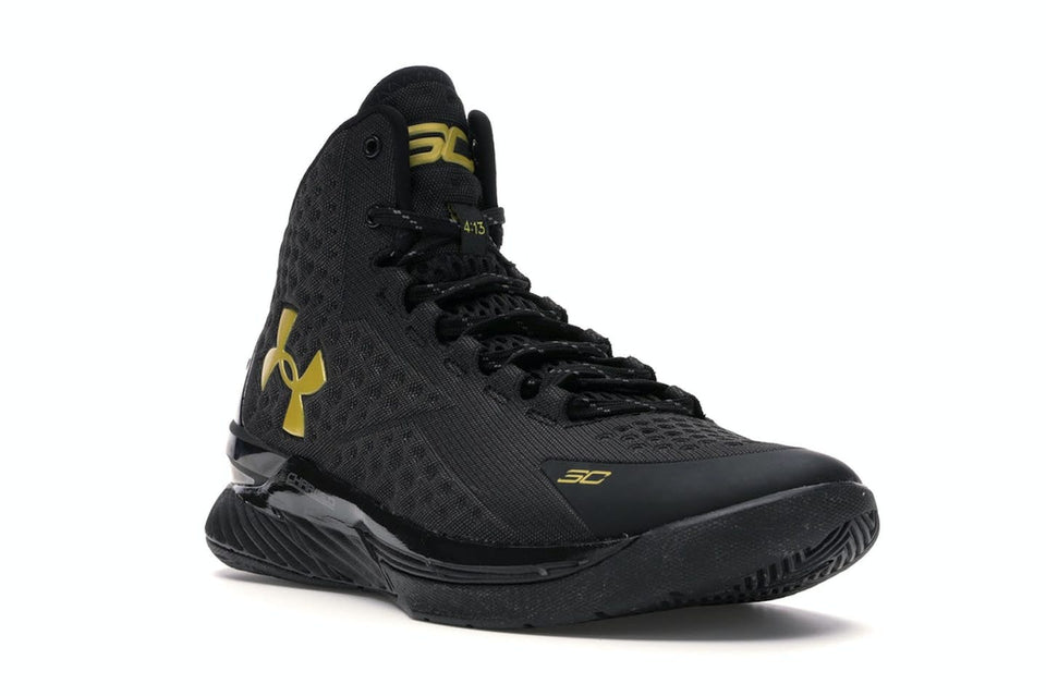 Under Armour Curry 1 Estandarte Negro y Dorado bota original