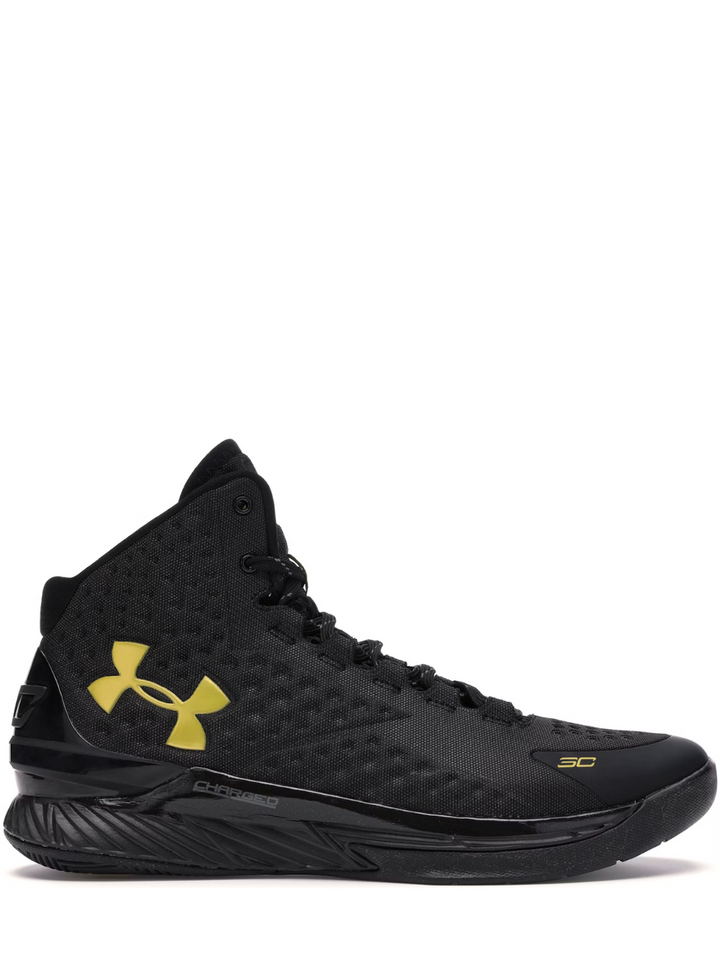 Under Armour Curry 1 Estandarte Negro y Dorado bota original
