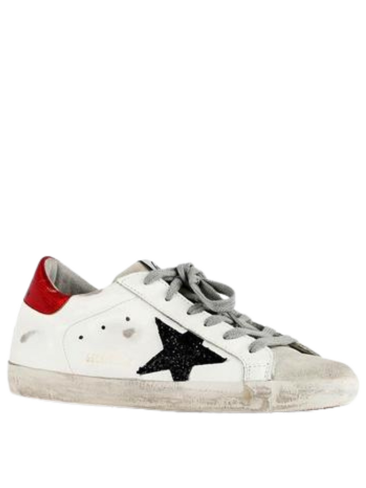 N373O Tenis Casual Golden Goose Superstar blanco verde talon rojo