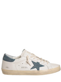 Golden Goose Super-Star, un modelo emblemático de la marca de lujo italiana Golden Goose blanco azul