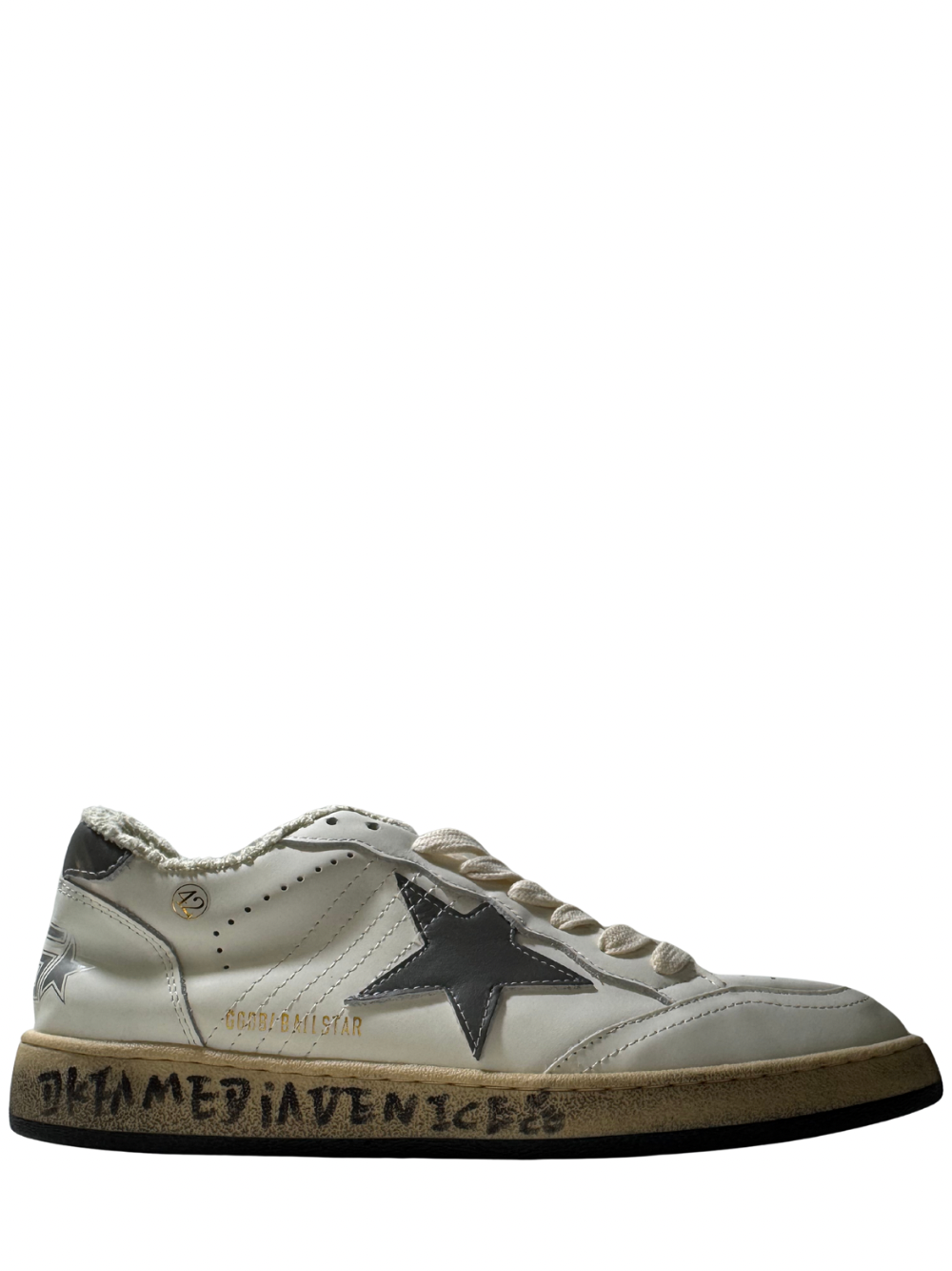 Golden Goose tenis bajos Ball-Star venice blanco gris