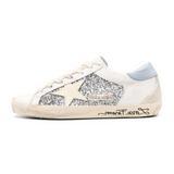GOLDEN GOOSE SUPER STAR WHITE GLITTER LOW TOP