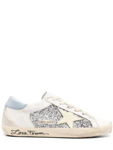 GOLDEN GOOSE SUPER STAR WHITE GLITTER LOW TOP