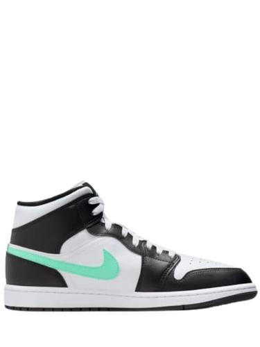 Jordan Nike Air 1 Mid - Zapatos para hombre blanco/verde brillante y negro