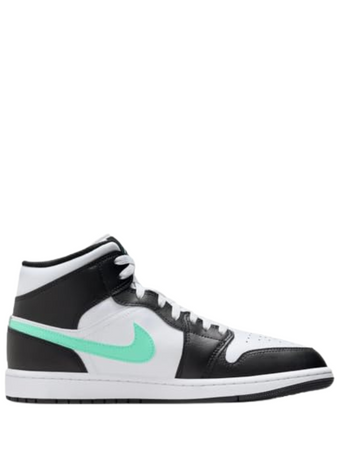 Jordan Nike Air 1 Mid - Zapatos para hombre blanco/verde brillante y negro