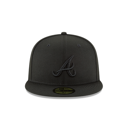 N373O Gorra SnapBack New Era Atlanta Braves Black On Black 59FIFTY Cerrada