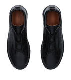 Zegna tenis bajos Triple Stitch negro total cocodrilo