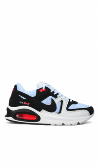 Nike Air Max Command blancos y negros con detalles en rojo.