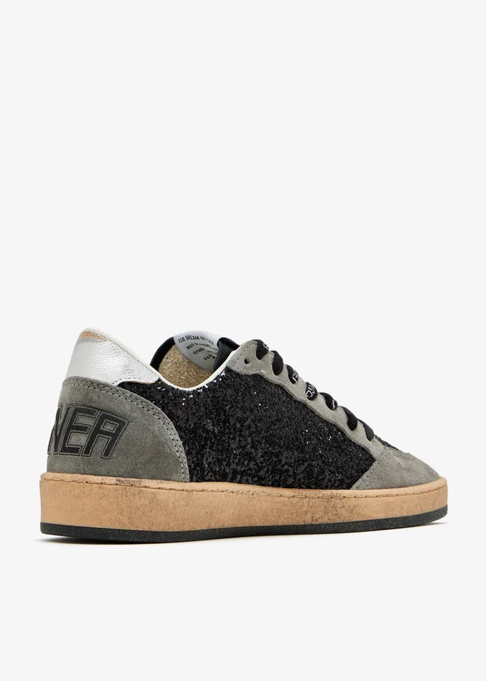 Golden Goose tenis Ball Star glitter negro