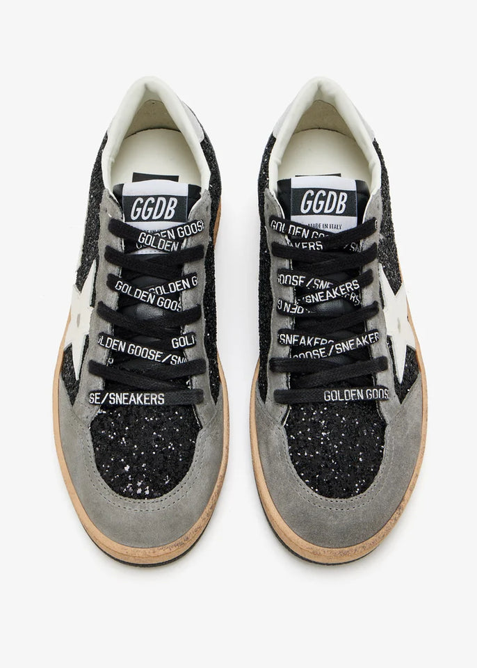 Golden Goose tenis Ball Star glitter negro
