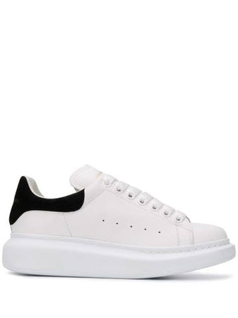 N373O (G5) Alexander McQueen tenis bajos Oversize Talon Gamuza Negro