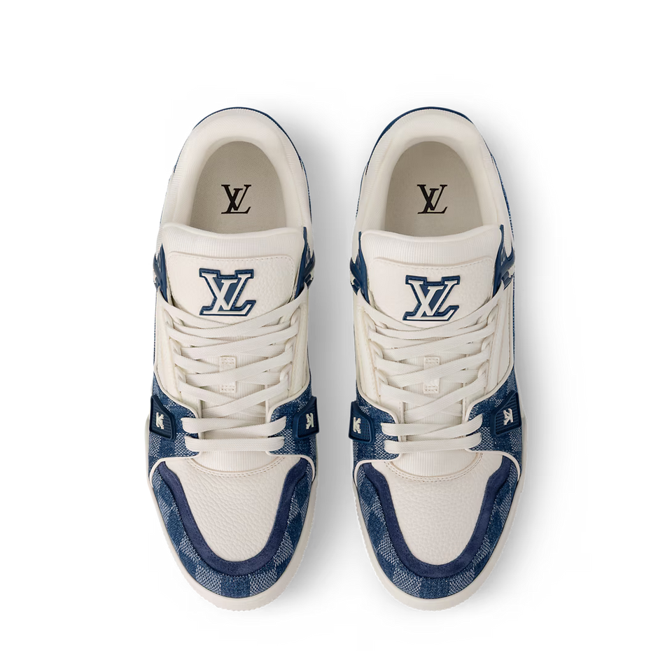 Louis Vuitton Trainer Azul con Cuadros