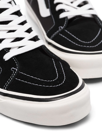 N370 Vans SK8 Hi SLIM zapatos de skate en blanco y negro GAMUZA PIEL