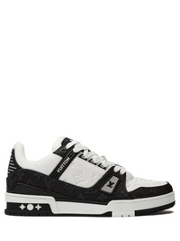 (G5) LOUIS VUITTON LV MONOGRAM BLACK DENIM SNEAKER TRAINER Negro blanco