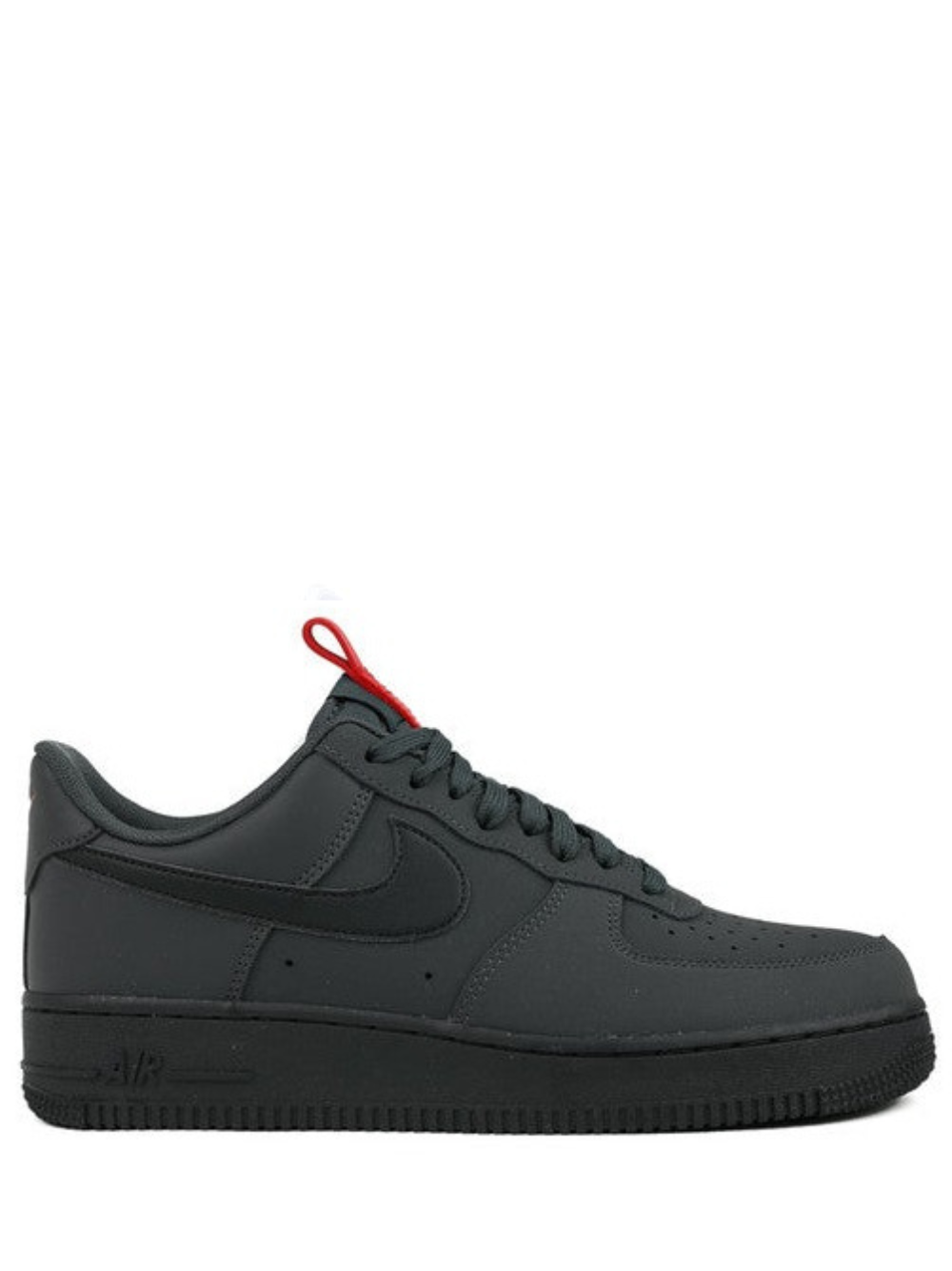N372O NIKE AIR FORCE 1 07 ANTHRACITE BLACK UNIVERSITY RED BLACK CARBON–  INEEDTENIS