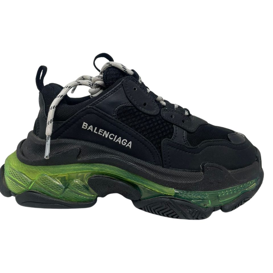 N370O Balenciaga tenis Triple S NEGRO VERDE