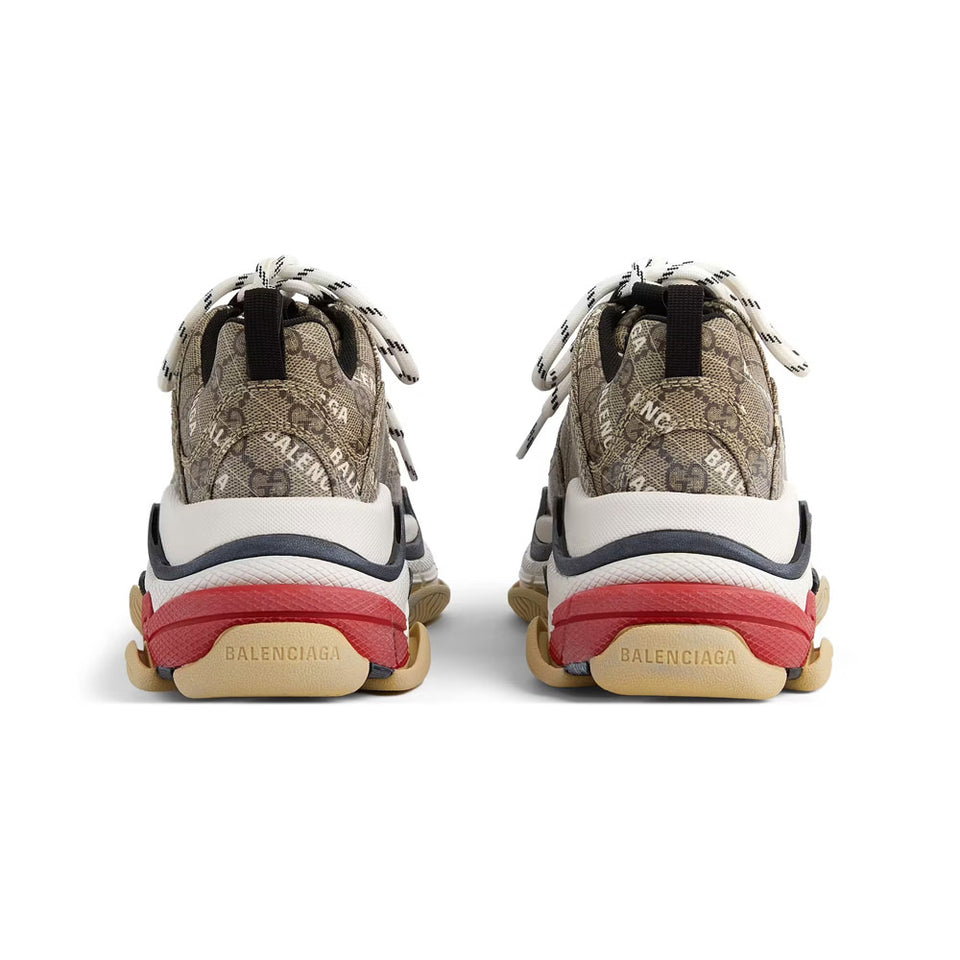 N372O BALENCIAGA Gucci x Balenciaga The Hacker Project Triple S Beige (W)