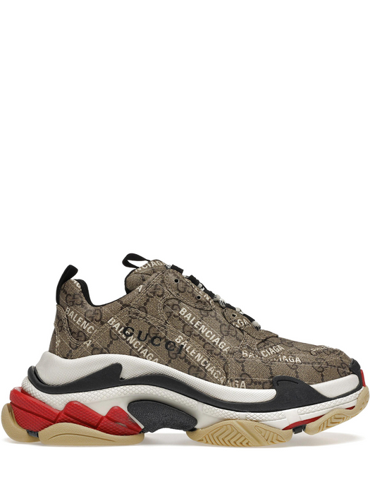 N372O BALENCIAGA Gucci x Balenciaga The Hacker Project Triple S Beige (W)