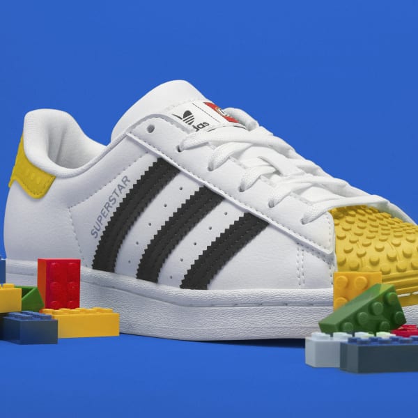 N370O Adidas Super Star Concha blanco amarillo lego