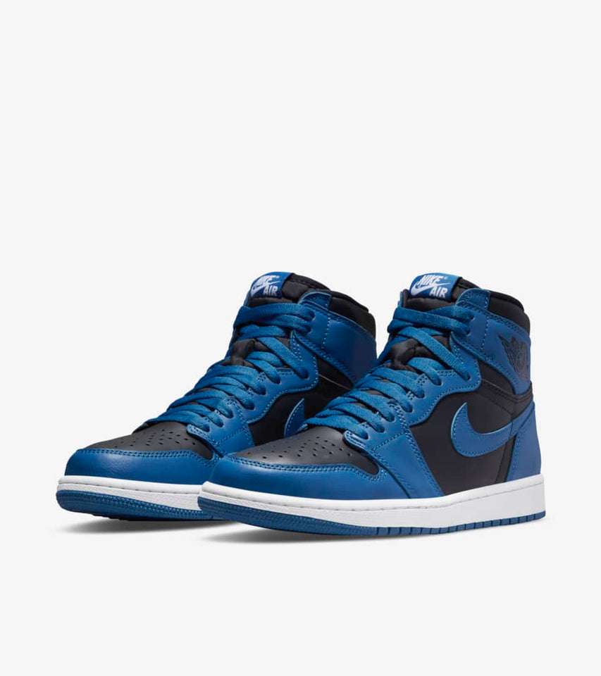 N370O Jordan 1 retro marina blue tenis de moda sneakers en piel
