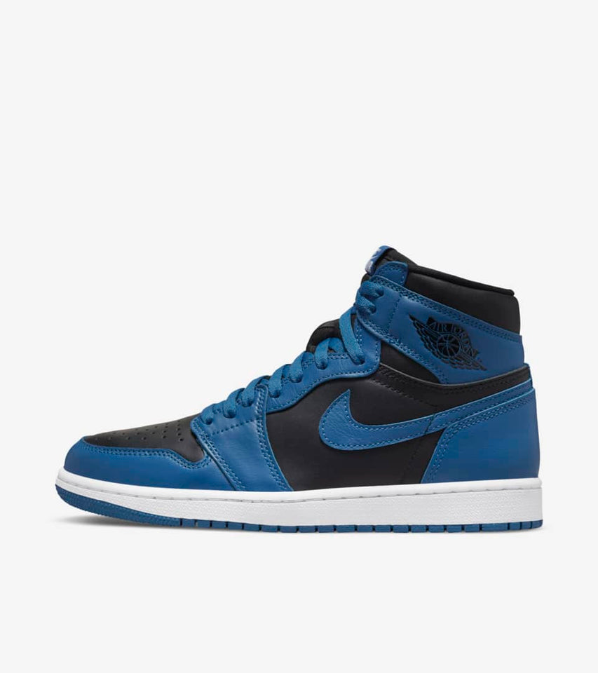 N370O Jordan 1 retro marina blue tenis de moda sneakers en piel