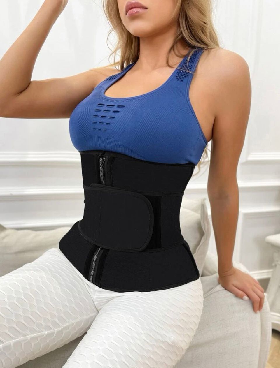 N370O Faja deportiva con cremallera Por talla
