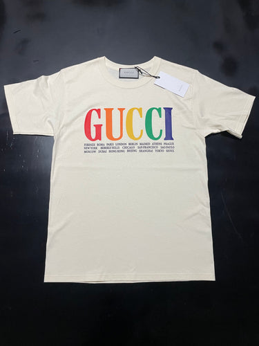 N370O Playera Gucci arena marfil de hombre