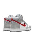N370O Tenis Nike Dunk High Light Smoke Grey and Gym Red