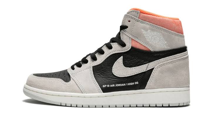 N370O Jordan 1 Retro High Neutral Grey Hyper Crimson