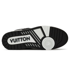 N372O LOUIS VUITTON LV MONOGRAM BLACK DENIM SNEAKER TRAINER Negro blanco