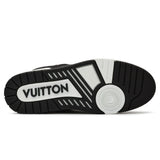 N372O LOUIS VUITTON LV MONOGRAM BLACK DENIM SNEAKER TRAINER Negro blanco